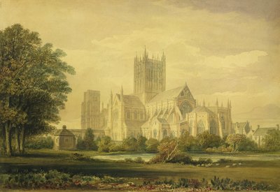 Kathedrale von Wells, 1821 von John Chessell Buckler